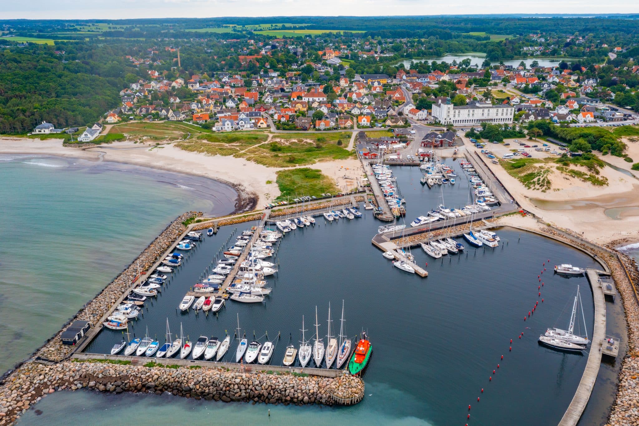Aerial View Of Danish Town Hornbaek